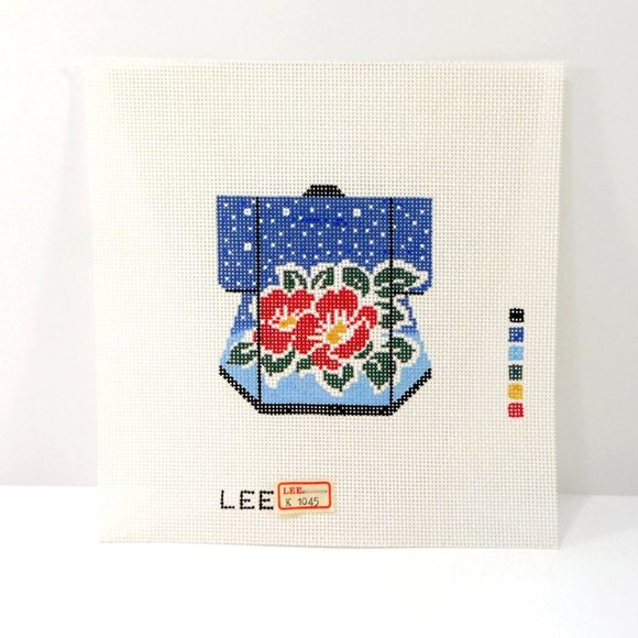 Lee Designs Japenese Flower Petite Kimono Needlepoint Canvas Hand Painted 18ct - Picture 2 of 4